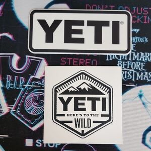 Yeti Black and White Logo Stickers